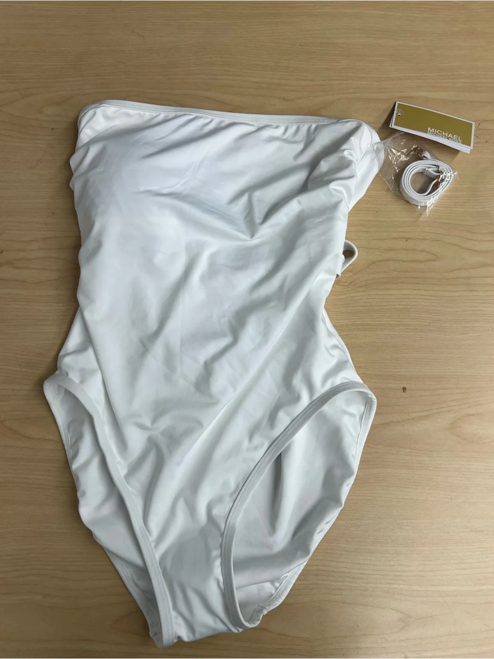 Michael Kors White Swimsuit with Racerback